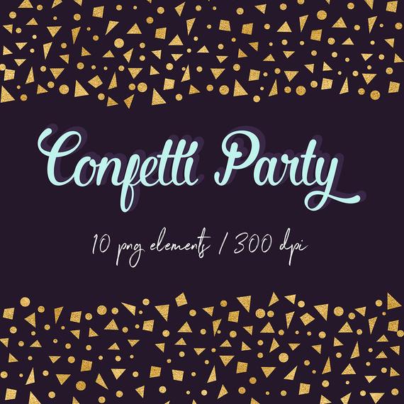 Gold Confetti Clipart, Gold Foil Digital Confetti Borders, Gold Confetti  Scraps, Confetti Stars, Confetti Triangles, PNG Files, BUY5FOR8.