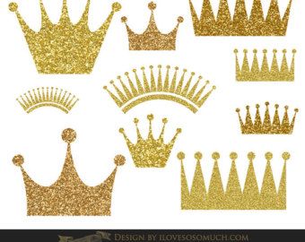 Gold crown, crown clip art, gold crown clipart, sparkly.