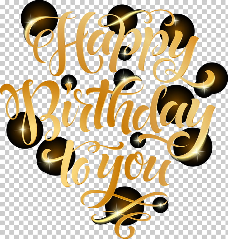 Golden font Birthday Celebration, Happy Birthday To You text.