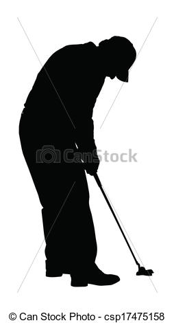 Clipart Vector of Golf Sport Silhouette.