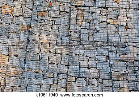 Stock Photography of Gabion wall k10611940.