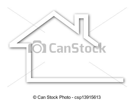 Vector Clip Art of house with a gable roof.