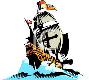 Spanish galleon clipart.