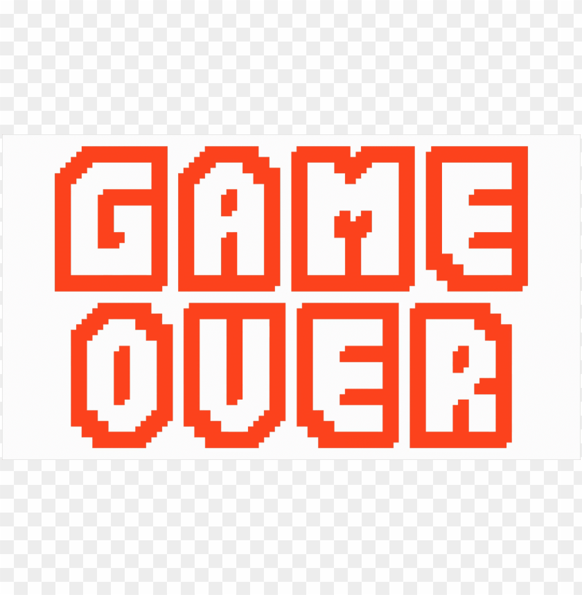 game over PNG image with transparent background.