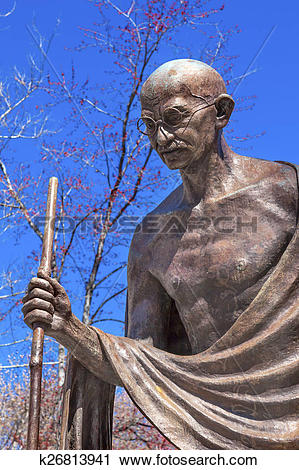 Clipart of Gandhi Statue Indian Embassy Embassy Row Washington DC.