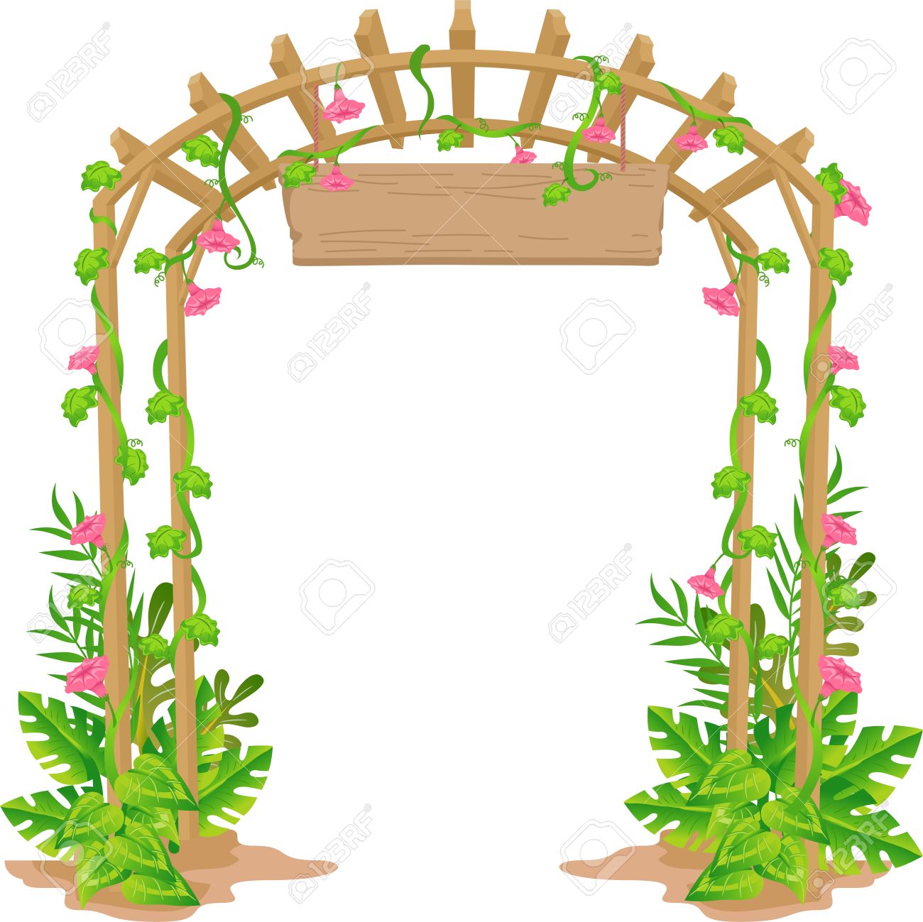 Garden Gate Welcome Clipart.