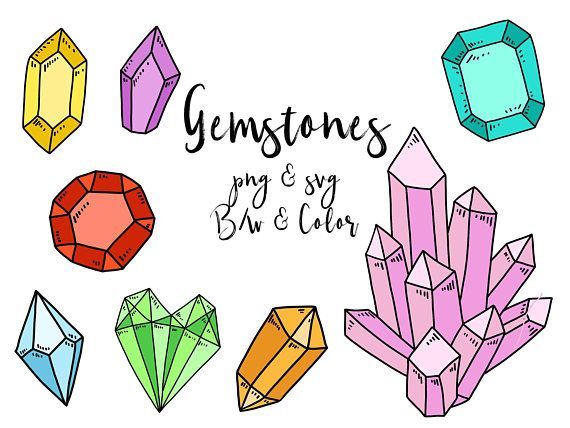 GEM/CRYSTAL CLIPART, clip art, cute, doodles, vector clipart.