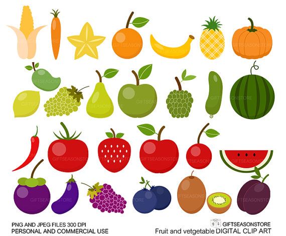 Obst und gemüse clipart.