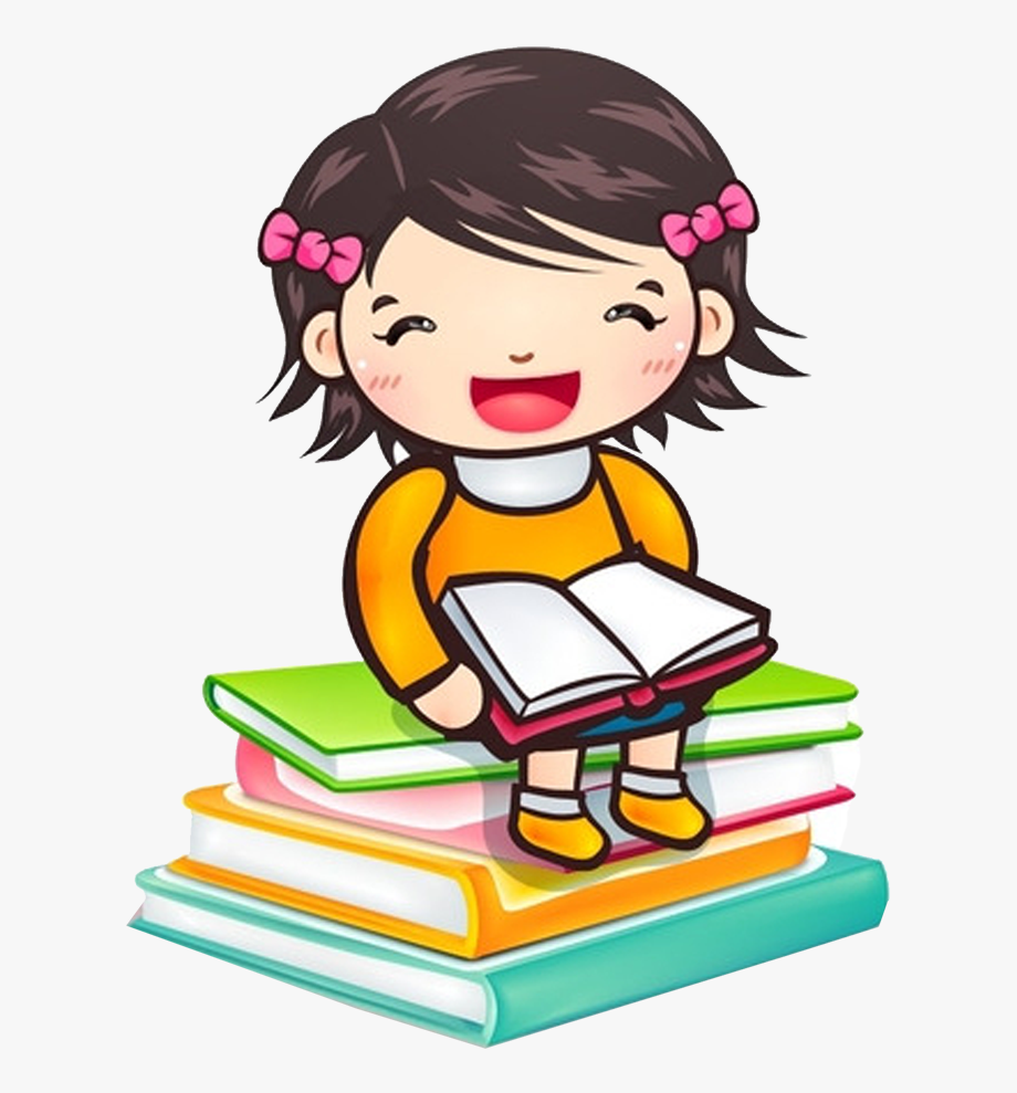 Reading Child Girl Book Clip Art.