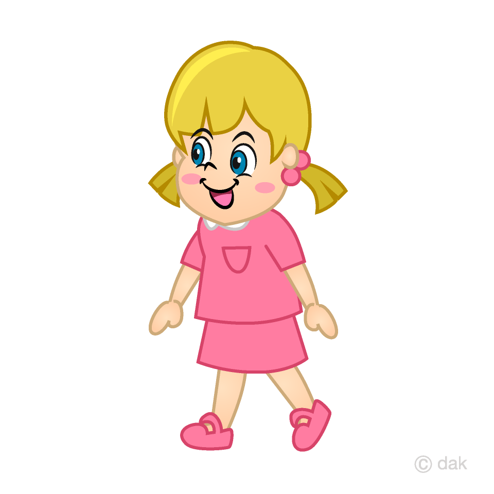 Girl Walking Clipart Free Picture｜Illustoon.