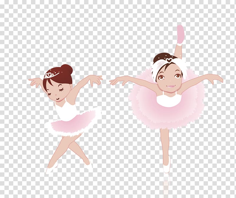 Two girls dancing ballet illustration, Ballet Dancer Ballet.