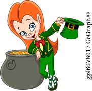 Leprechaun Girl Clip Art.