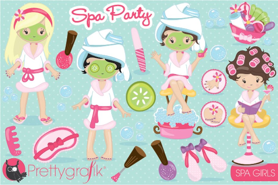 Spa girls clipart.