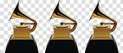 Three brown gramophones, Grammy Awards Trio transparent.