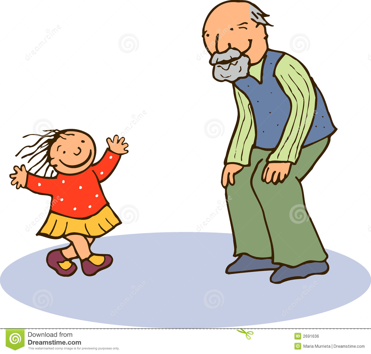 Grandmother And Granddaughter Clipart.