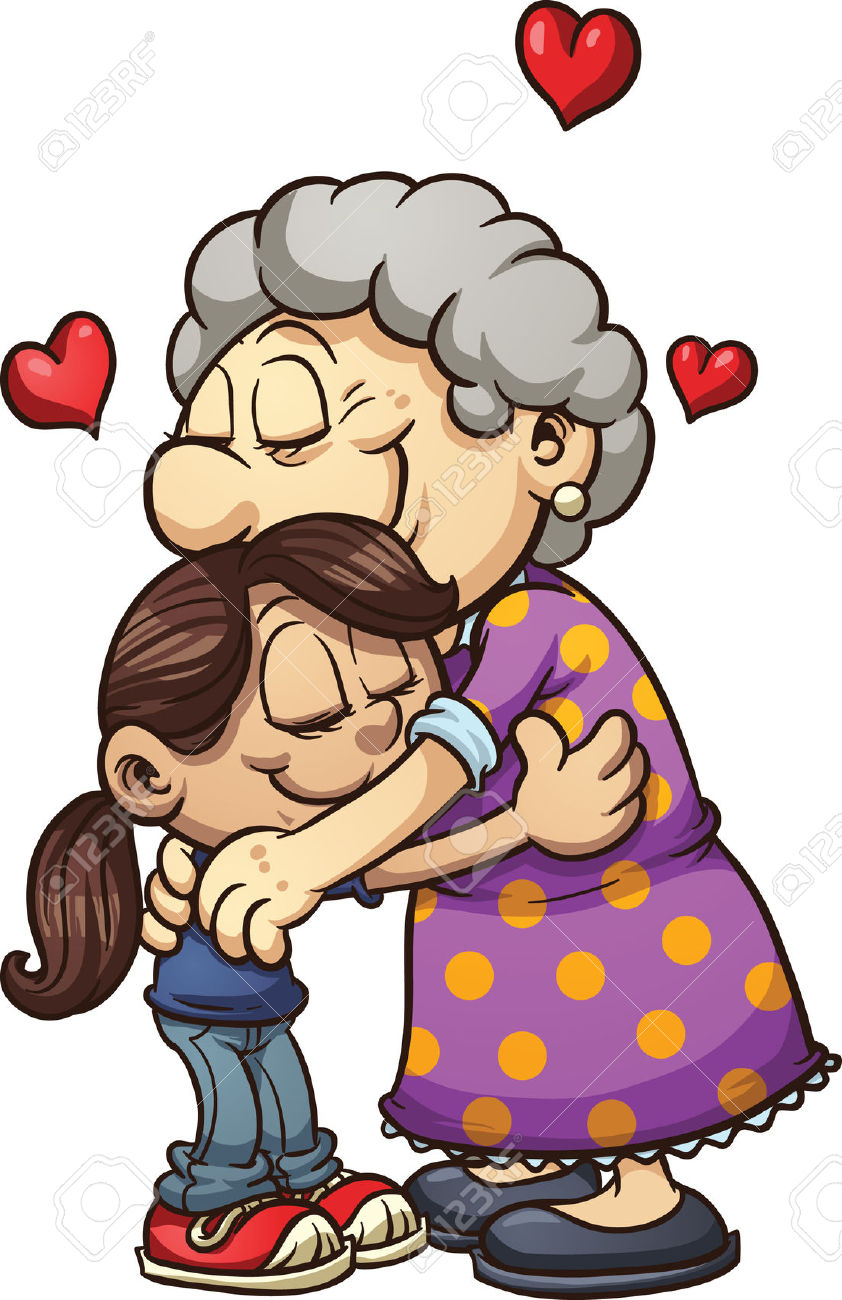 Clipart Grandmother Granddaughter.