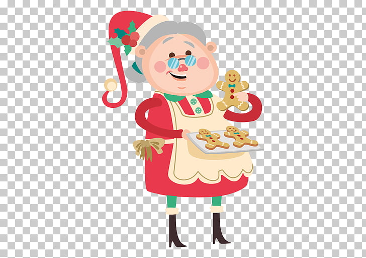 Christmas, grandma PNG clipart.