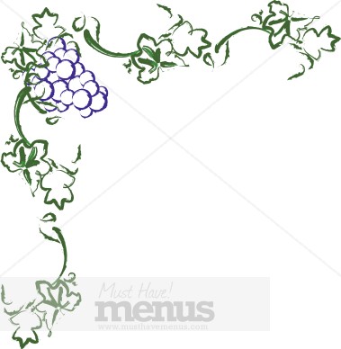 Wine and Grape Border Clipart.