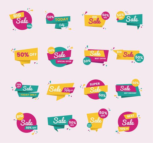 Sale badge vector design set.