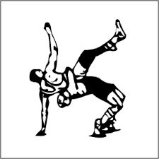 Sports Clipart Image of Wrestling Match.