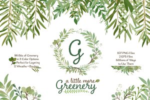 Greenery clip art Photos, Graphics, Fonts, Themes, Templates.