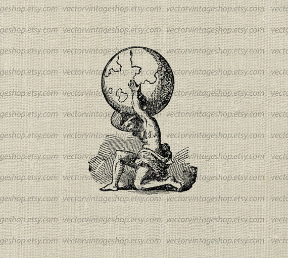 Atlas Myth Vector Clip Art Graphic Instant Download Ancient.