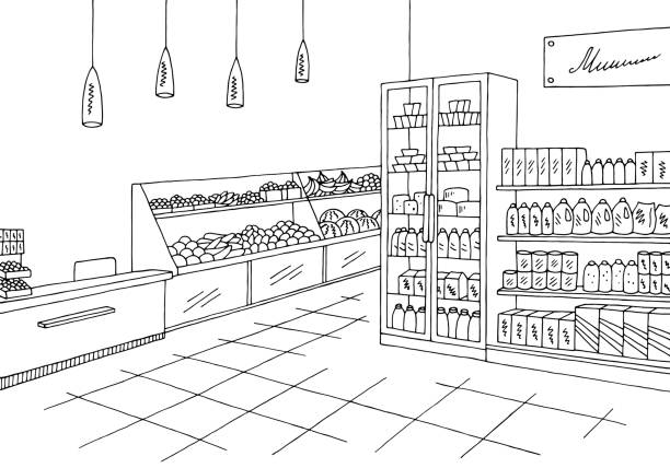 Supermarket clipart black and white 2 » Clipart Station.