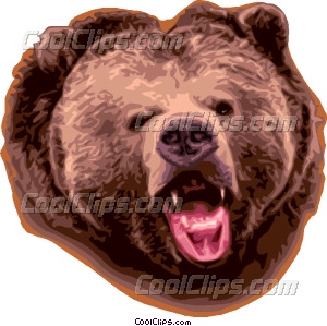 Growling grizzly bear Vector Clip art.