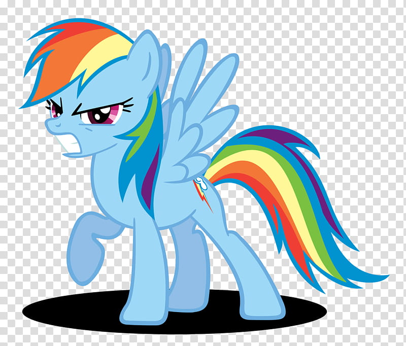 Rainbow Dash Grrr Face, blue My Little Pony transparent.