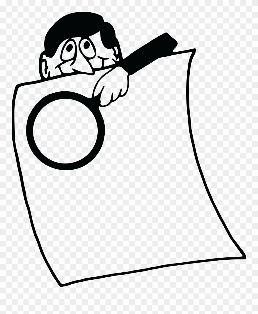 Free Clipart Of A Man With A Magnifying Glass Over.