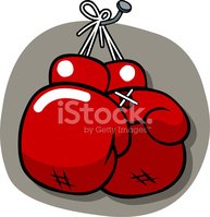 Colgar Los Guantes DE Boxeo Stock Vector.