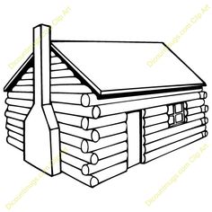 Log Cabin Coloring Page.