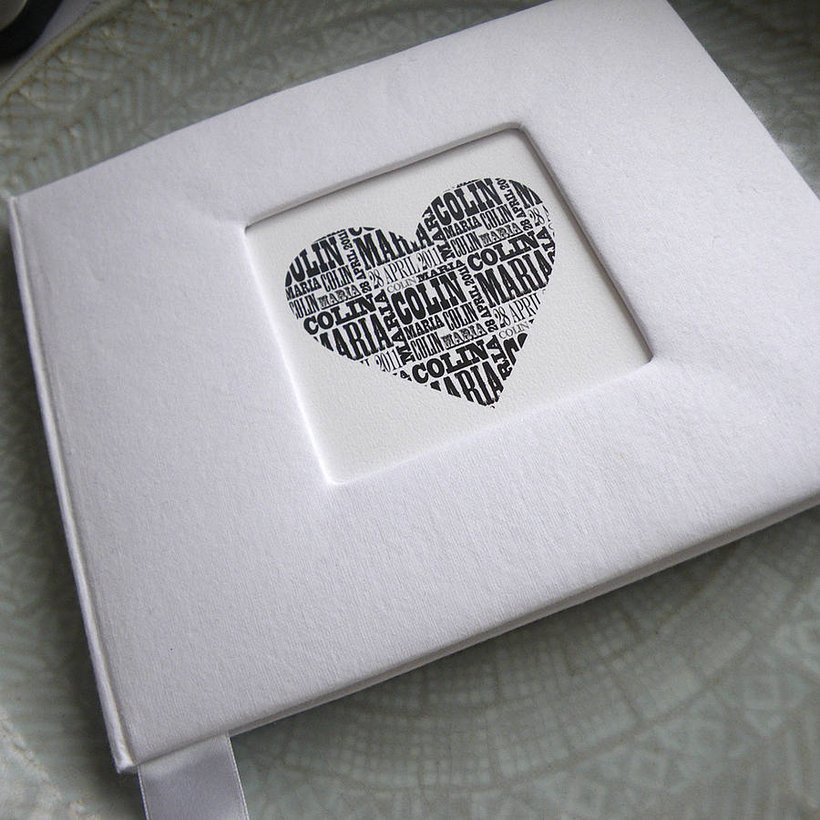 personalised wedding guest book by letterfest.