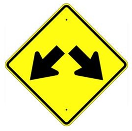 DOUBLE LANE ARROW Sign.