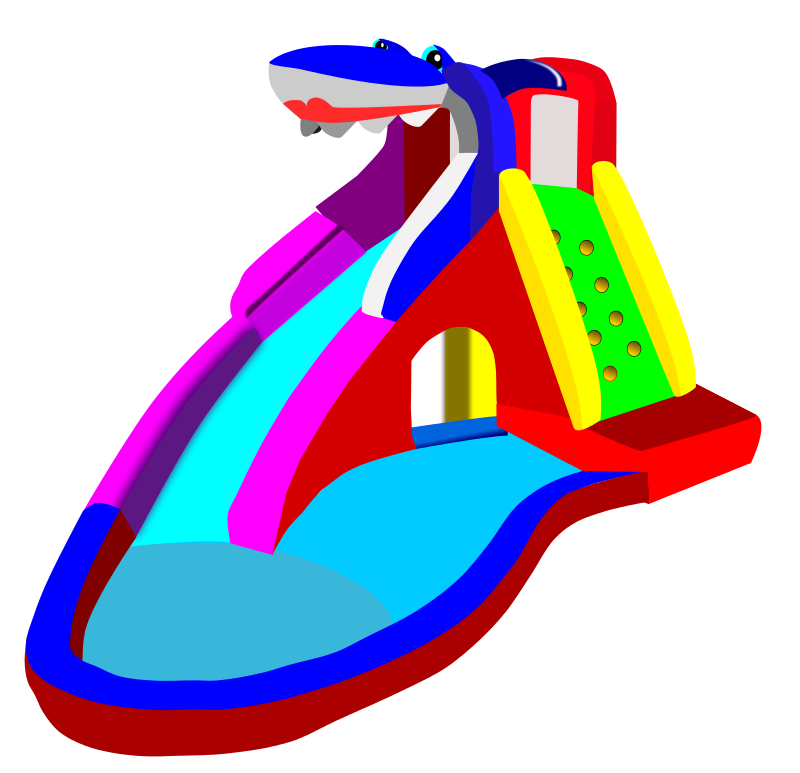 Cartoon clipart double lane water slide.