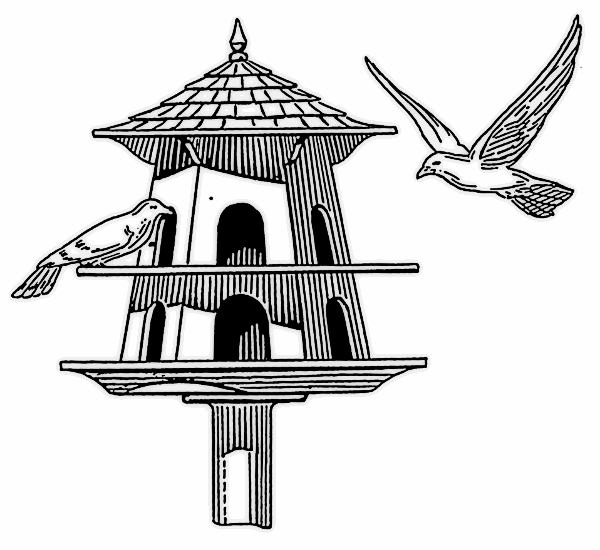 Dovecote BW Clip Art Download.