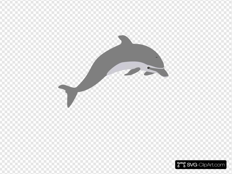 Dolphin Outline Grey Clip art, Icon and SVG.