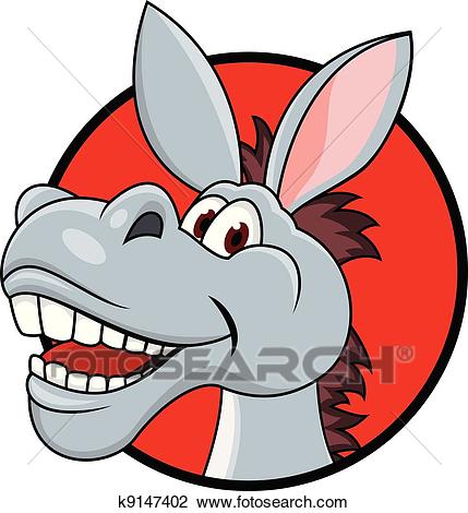 Donkey head cartoon Clipart.