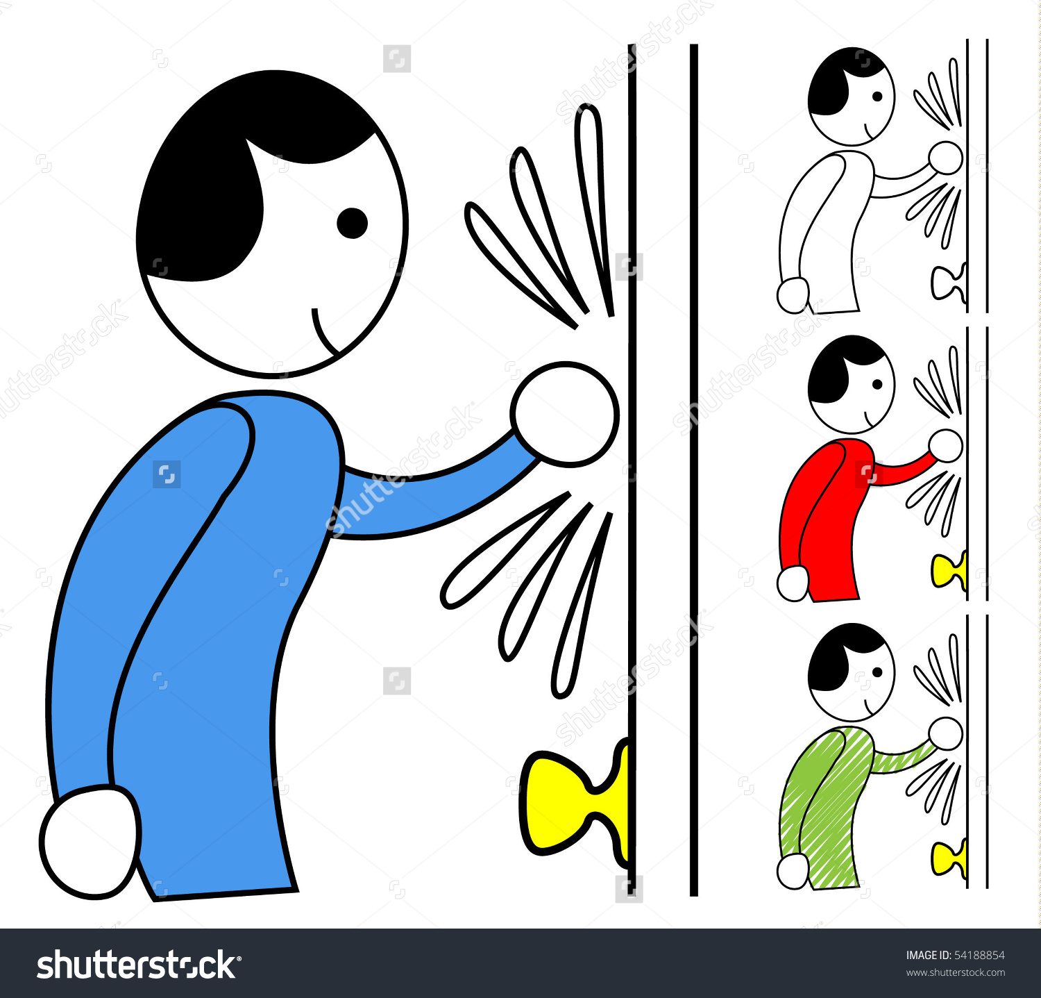 Person Knocking Door Stock Vector 54188854.