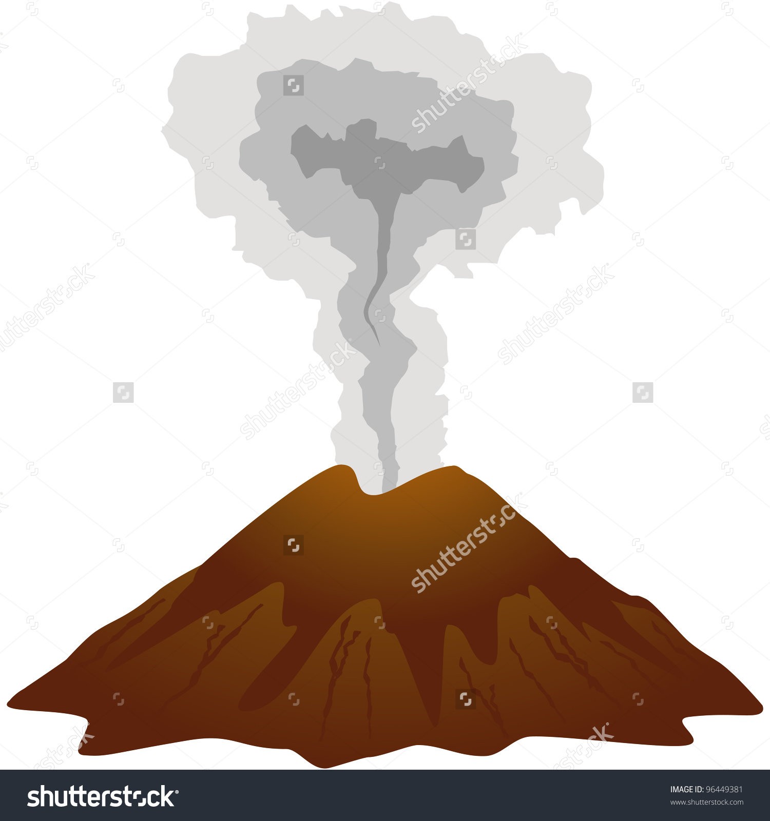 Dormant Volcano Icon Isolated On White Stock Vector 96449381.