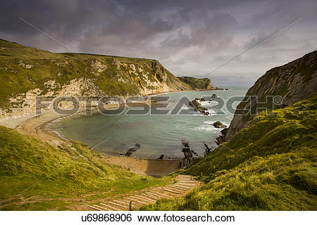 Stock Images of England, Dorset, Durdle Door. A view toward King's.