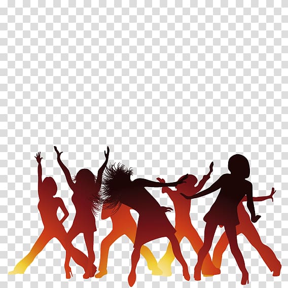 Group of people dancing illustration, Background music Dance.