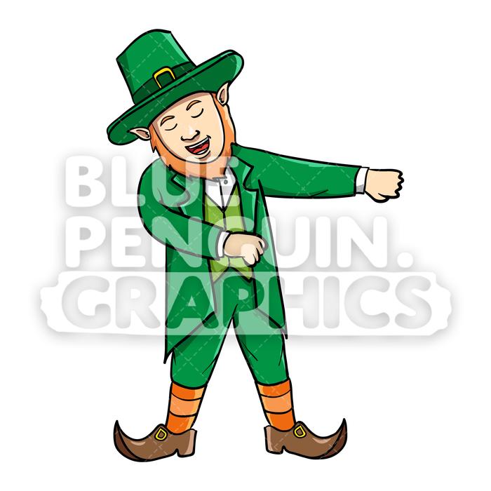 Leprechaun Flossing Vector Cartoon Clipart Illustration.