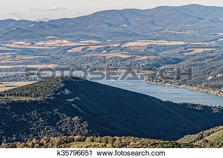 Clipart of The Danube Bend in Hungary k35796651.