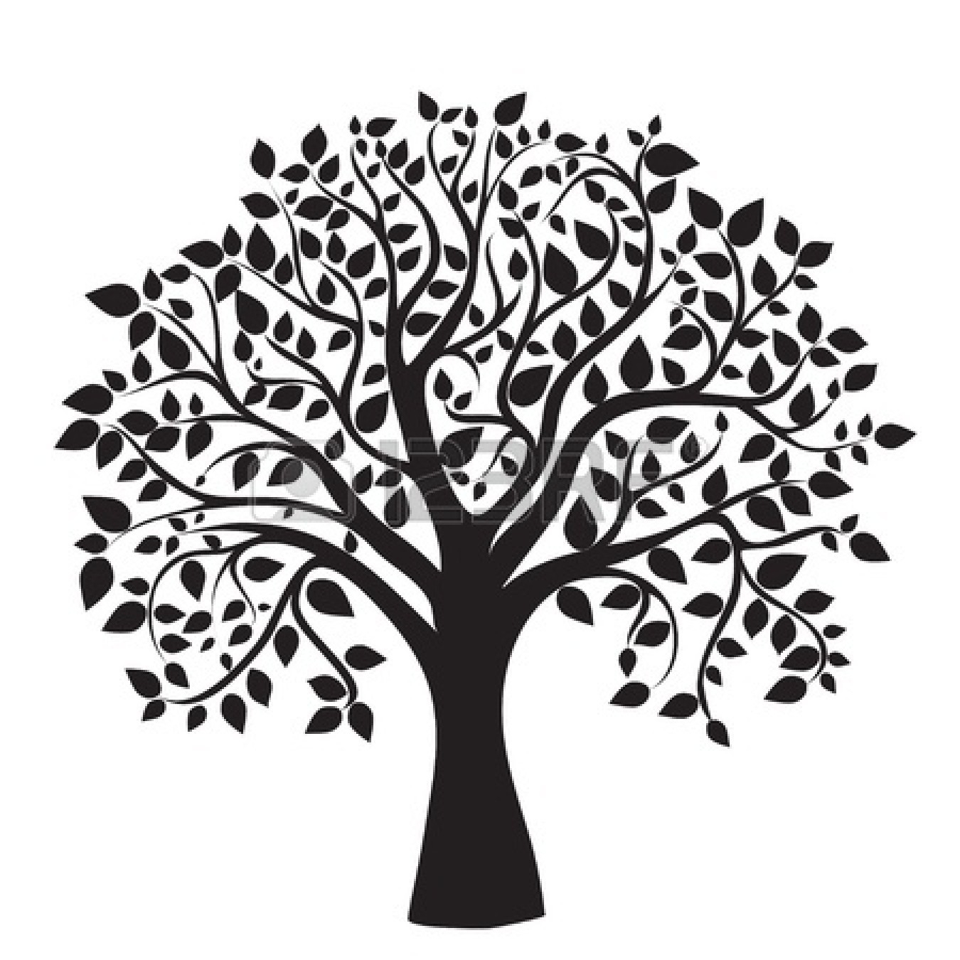 Desert tree clipart black and white.