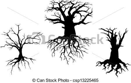 Clip Art Vector of Dead trees for ecology design.