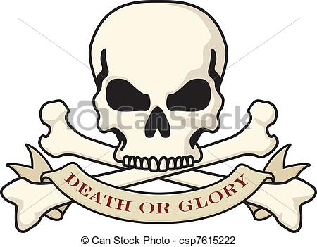 Vector Illustration of Death or Glory Skull logo.