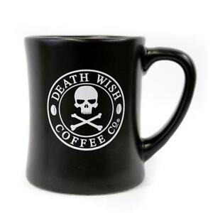 Details about DEATH WISH COFFEE CO BLACK LOGO 14 OZ DINER MUG + 1 LB BAG  GROUND COFFEE.