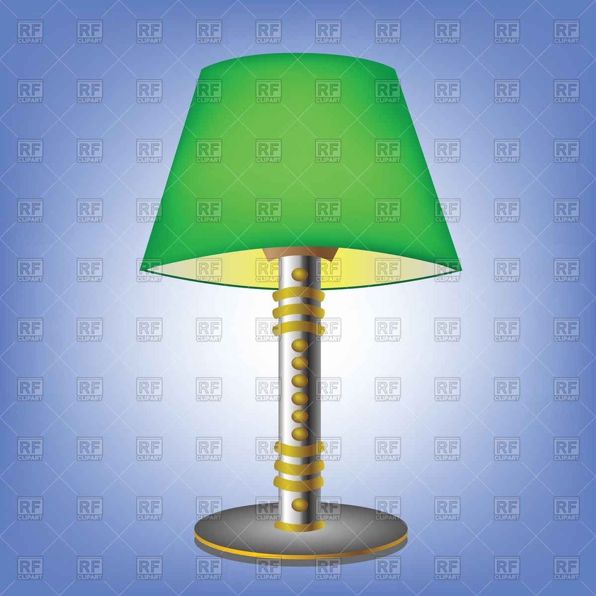 Decorative table lamp with green lampshade Vector Image #39587.