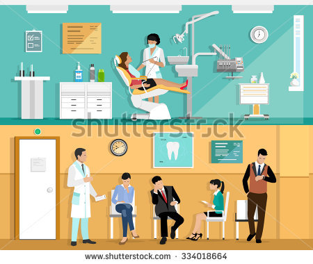 Set Flat Colorful Vector Dentist Office Stock Vector 334018664.